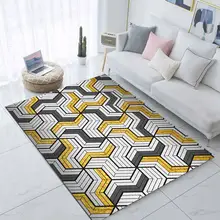 Серый, черный, желтый геометрический рисунок в полоску, 3d принт, нескользящая микрофибра, для гостиной, декоративный современный моющийся коврик, коврик