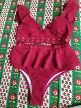 Bikini con cintura alta para mujer, conjunto de traje de baño con realce, con tiras, traje de baño adecuado para playa, 2020