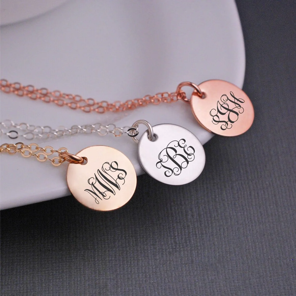 

Personalized Monogram Necklace Stainless Steel Pendant for Women Monogrammed Gift, Bridesmaid Necklace, Gift for Her Mother's Da