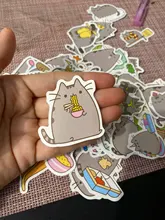 100 unids/pack Kawaii grueso gato diario impermeable decorativo papelería pegatinas artesanales Scrapbooking DIY álbum diario