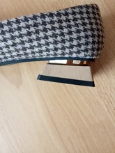 Zapatos de tacón alto y grueso para mujer, calzado de oficina, elegante, formal, a cuadros, a la moda, color negro, 2020