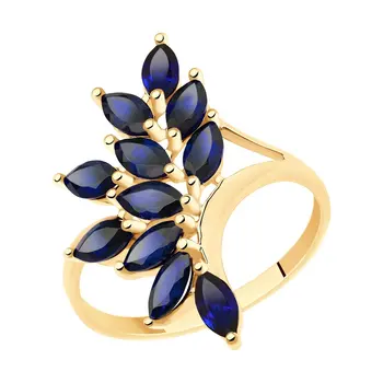 

Sokolov ring in Gold with corundum, fashion jewelry, gold, 585, women's male