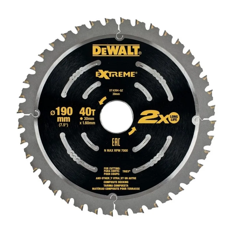 DEWALT DT4394 QZ saw blade circular для почвенных соединений 190 мм 40 T EXTREME|Аксессуары