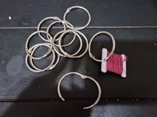 Lote de 10 unids/lote hoja metálica suelta, anillas con bisagras, llaveros, álbum de recortes, manualidades