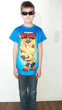 Camiseta de Brawlers Spike and Star para niños, León, juego de tiro, camiseta 3d, camiseta Harajuku de manga corta, abrigo, ropa para niños