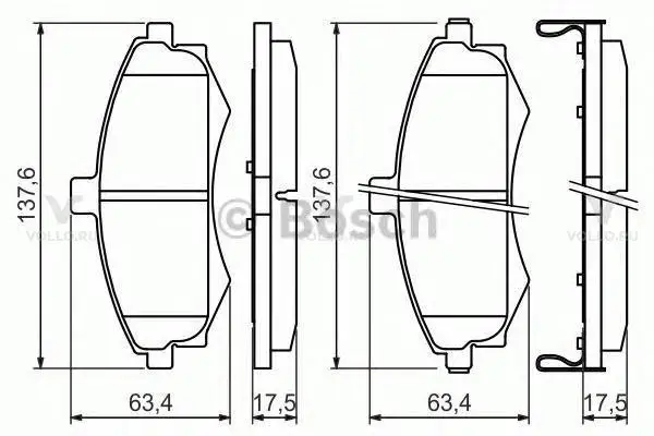 0986424810 BOSCH ДИСКОВЫЕ КОЛОДКИ ПЕРЕДНИЕ
