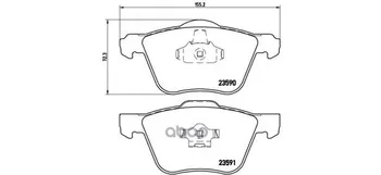 

Brake disc pads front. Volvo V70 II (285) 11/99-12/08 / Volvo XC90 I (275) 06/02-01/15 Brembo art. p86022