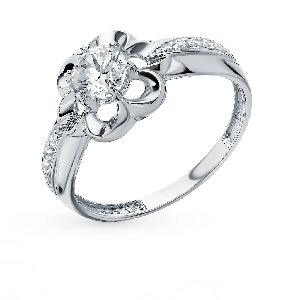 Серебряное кольцо с фианитами SUNLIGHT проба 925