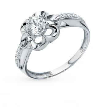 

Silver ring with cubic zirconia sunlight sample 925