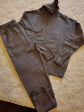 Suit Pant Knitted MVGIRLRU Sweater Winter Womens Warm Wool Soft Pullover