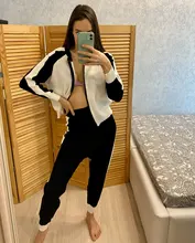 Tracksuits Women Cardigan Sweater Waist-Pants Spring Two-Piece-Sets Knitted White Fashion