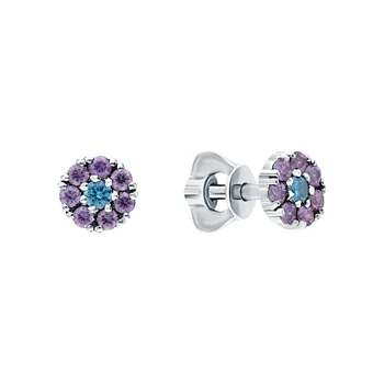 

Silver earrings with cubic zirconia sunlight sample 925 test