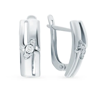 

Silver earrings with cubic zirconia sunlight sample 925