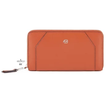 

PIQUADRO PD1515MUR AR PORTAFOGLI DONNA 4 SOFFIETTI CON ZIP E PORTAMONETE ARANCIO