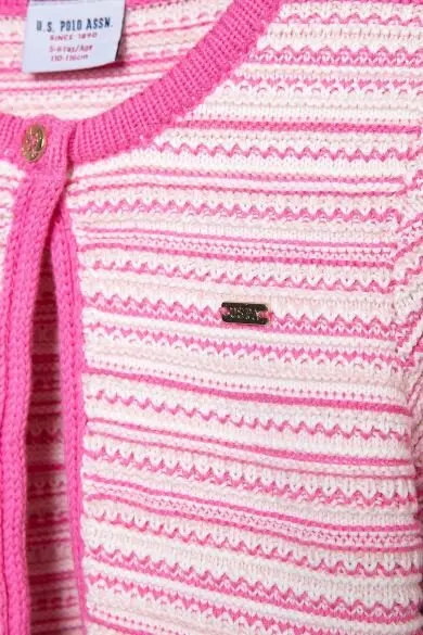 U.S. POLO ASSN. Розовый Стандартный кардиган
