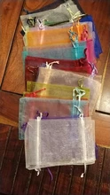Bolsas de organza de decoración, embalaje para joyería, regalo o fiesta de boda, 7x9, 9x12, 10x15, 13x18CM, 24 colores, 50 unidades