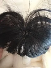 Halo Lady Beauty-flequillo de aire para mujer, cabello humano brasileño con Clip, flequillo, transparente, no remy, peluca de cabello de repuesto