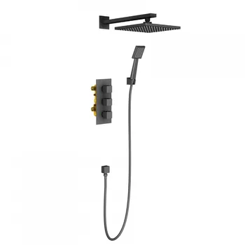 

Shower system built-in with thermostat Timo tetra-Thermo sx-0179/03sm Black