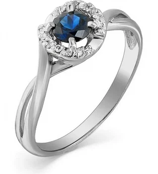 

Master brilliant ring with sapphire and white gold diamonds