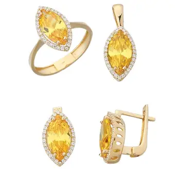 

Yellow Marquise Cubic Zirconia Gold Suit 01-550-TTR027