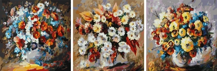 Картина по номерам PX 5084 Красочные букеты 50*50*3