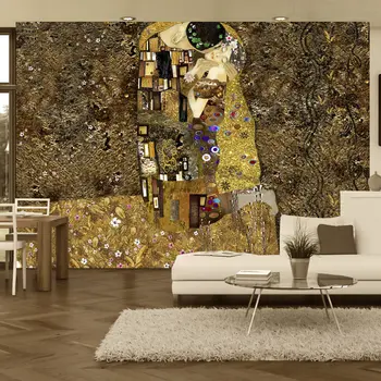 

Wall mural-Klimt inspiration - Golden Kiss - 100x70 cm
