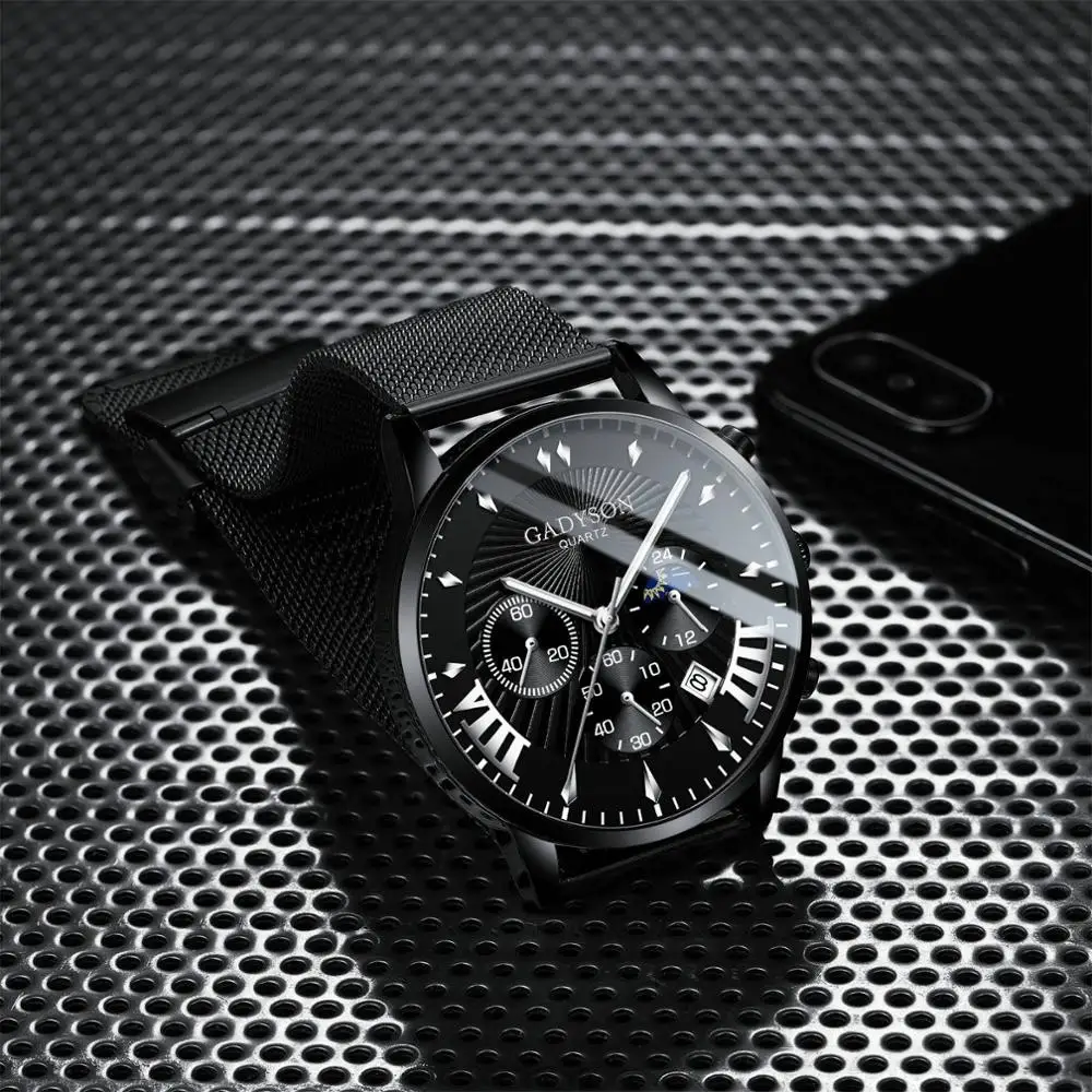 Наручные часы Мужские от топ бренда роскошные модные наручные Новые мужские