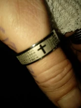 Letdiffy-anillo de acero inoxidable con letras cruzadas para hombre, sortija de oración de Biblia español, nunca se decolora, anillos con letras