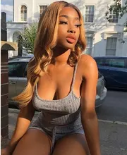 Shumeida-pelucas con minimechones de encaje frontal, pelucas de cabello humano peruano Remy, Color rubio miel degradado, 13x6