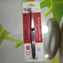 1pc pinzas de uñas artísticas de acero inoxidable acción cruzada pinzas multifuncional en forma de Clip de manicura curva alicate para uñas herramientas