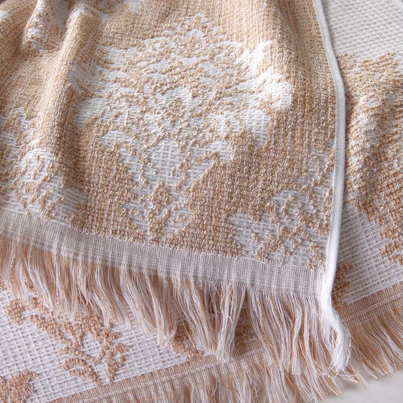 Beige IV Махровое полотенце для ванной Версаль хлопок, 2 размера: 50x90 см 70x140 см, Текстиль для дома ванной комнаты 4 цвета Мягкая быстрая сушка - Цвет: Beige