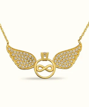 

Sonsuzluklu Engagement Angel Wing Gold Necklace 02-336-K1340