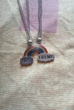 2 unids/set mejor amigo collar encanto señora Corazón Arco Iris grabar mejor amigo para siempre COLLAR COLGANTE amistad mejores amigos regalo de la joyería
