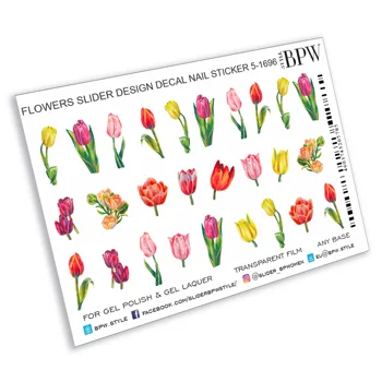 

Slider design Tulips, BPW. style, water nail sticker, sd5-1696