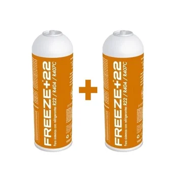 

2 bottles Refrigerant Gas Freeze + 22 400Gr Organic Substitute R22/R404/R407C/