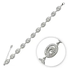 Серебряный 925 пробы браслет с цирконием