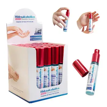 

Box 25 hydroalcoholic Spray hand cleanser without rinse 30 ml. 70% Ethyl Alcohol
