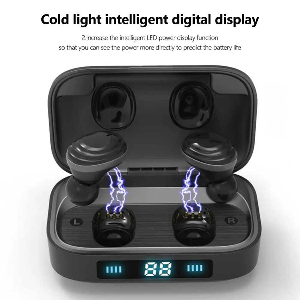 30 шт. H01 беспроводная Bluetooth гарнитура 5,0 Мобильная мощность с цифровым дисплеем TWS спортивные водонепроницаемые пересекающие границы продукт