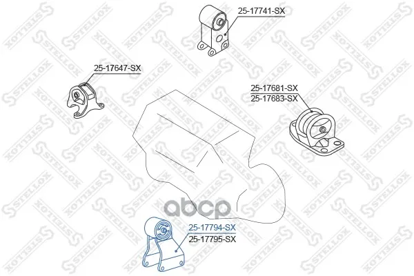 25-17794-Sx_подушка Двигателя Передняя! Nissan Maxima Cefiro A33 1998-2006 Stellox 2517794sx Stellox арт. 2517794SX