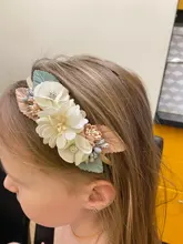 Diademas de flores para bebé, cintas elásticas de nailon hechas a mano con flores para niña recién nacida, 3 estilos