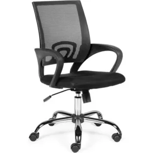 Office Chair Norden Spring Full Black Base Chrome / Mesh Fabric Chairs Furniture | Мебель