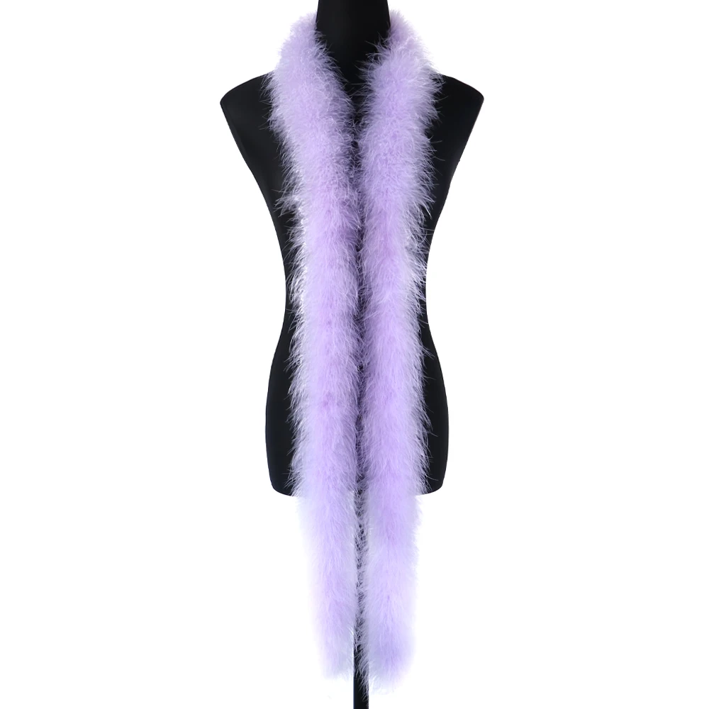 light purple WCFeatherS 2 ярдов детская розовая индейка Перья Марабу Боа 25 г шаль свадебное Рождественское украшение отделка Окрашенные Перья для рукоделия - Цвет: light purple