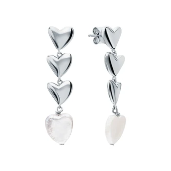 

Silver earrings with pearls cultured sunlight sample 925