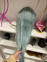 Preferred-Peluca de cabello humano ombré rosa para mujer, peluca con malla frontal Lisa morada con pelo de bebé, pelucas de encaje transparente Remy brasileño para mujer