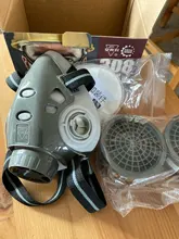Respirador químico de Gas y polvo de media cara, mascarilla protectora de seguridad para el trabajo, filtros duales, pintura Industrial, Vapor orgánico