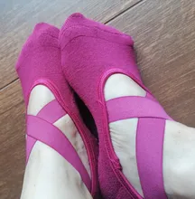 Transpirable Anti-fricción medias de Yoga para Mujeres de silicona antideslizante Pilates Barre transpirable deportes baile calcetines zapatillas con puños