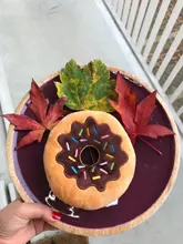 Squeaky Toy Donut-Shape Samoyed Dogs Plush Stuffed Soft Sweet for All-Sized Good-Detail