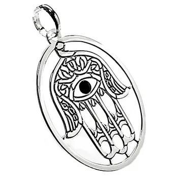 

Pendant Silver law 925m hand Fatima stone color black [AB2717]