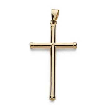 

Pendant 9k gold cross 32mm. Smooth without Christ round stick