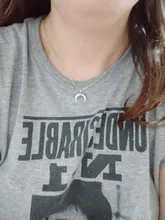 Collar con colgante de Luna y Chapado En Oro para mujer, cadena de clavícula, regalo para Amiga